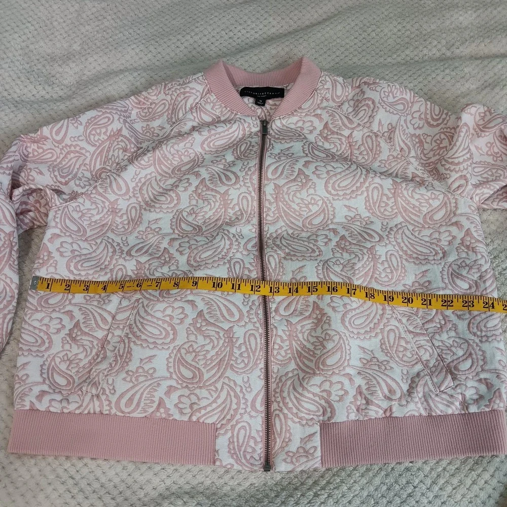 Womens Victoria Beckham Jacket 1 X‎ Pink Embroidered White Paisley Girly Bomber